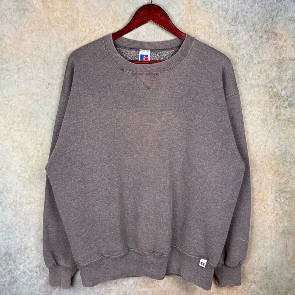 VTG 90s Russell Athletic Crewneck Sweatshirt Mens Sz L Gray USA Made Pullover